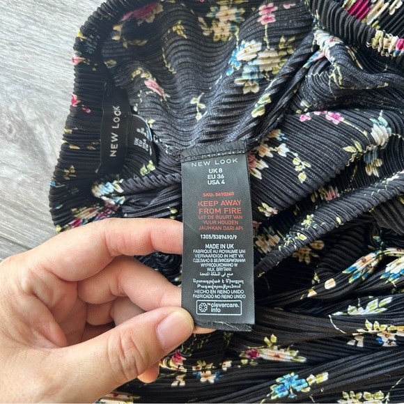 New Look Floral Culotte-style Wide Leg Pleated Cropped Pants Made in UK - Picture 10 of 13